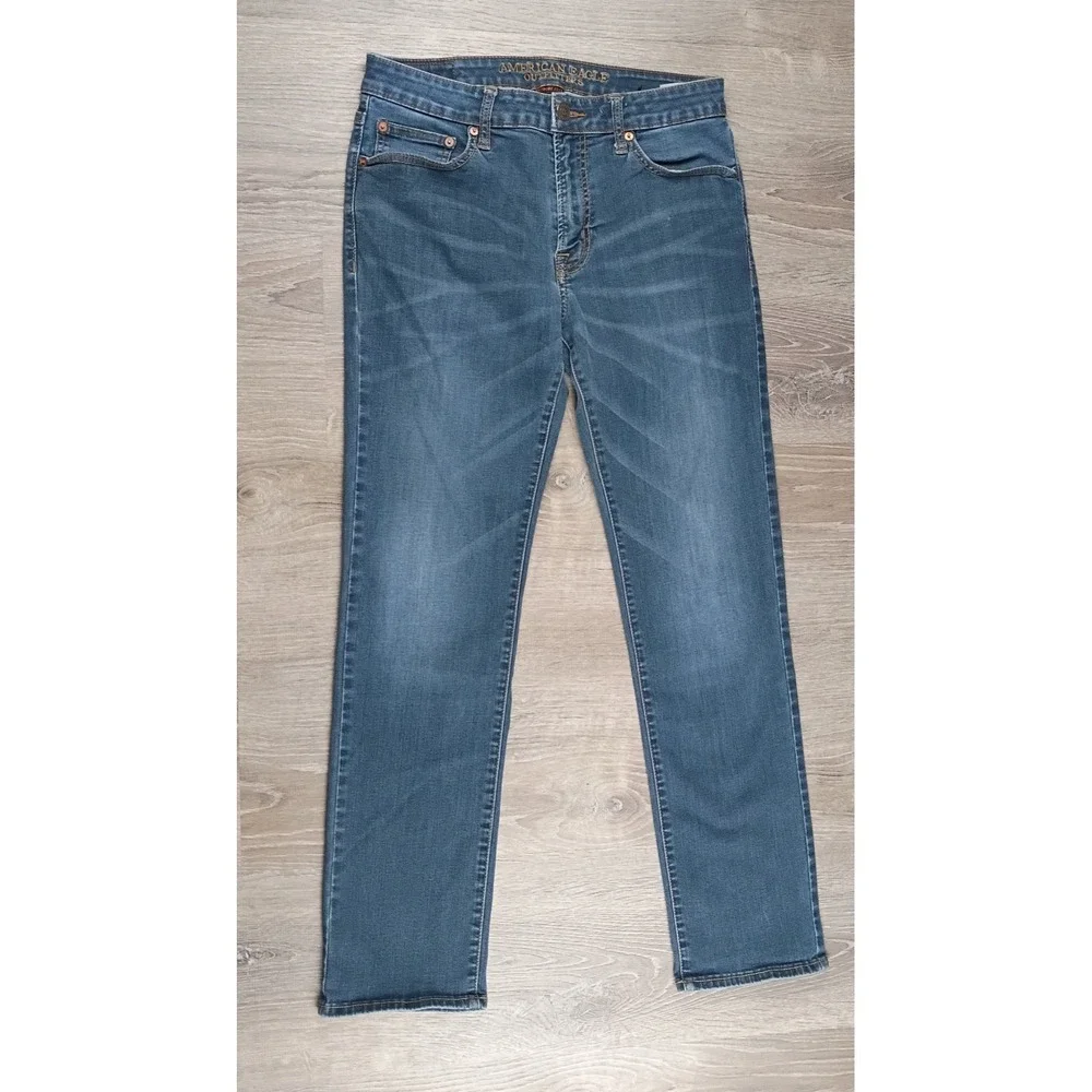 American Eagle Outfitters Mens Slim Straight‎ Jeans Extreme Flex 32 x 32 *Stain